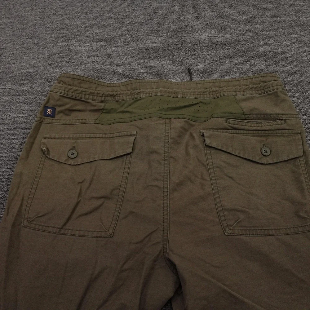 Roark Pants Mens 33x31 Green Elastic Waist Drawstring Canvas Stretch Casual